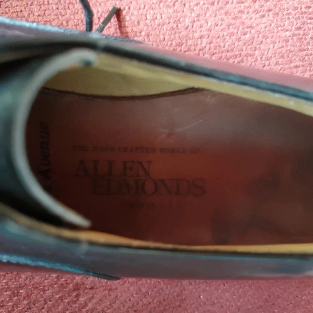 Allen Edmonds Park Avenue Captoe Oxford Black Leather Shoes Size 9C